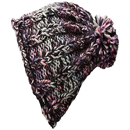 

women's katy beanie, one size, black/charcoal/melon
