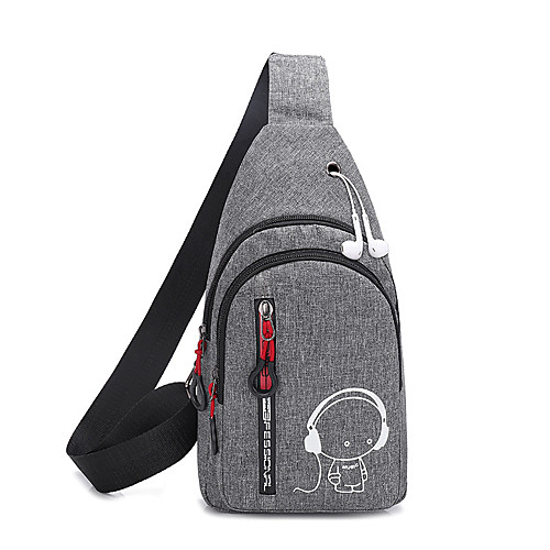 

Men's Bags Sling Shoulder Bag Chest Bag Daily MessengerBag Black Blue Red Gray