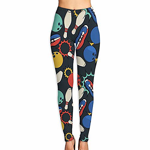 

bowling women's yoga pants high-waist for yoga, running, fitness white