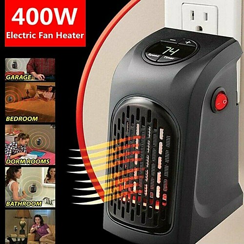 

Mini Heater Plug-In 400W Indoor Bathroom Hotel Kitchen Bar EU US PLUG Portable Electric Space Heater Safe and Quiet Heat Up 100 Square Feet