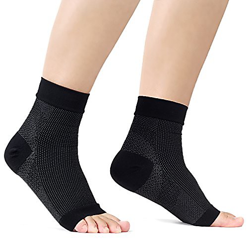 

therapy wrap compression foot sleeve prevention varicosity relieve plantar fasciitis, heel arch support/ankle sock protector for women (1 pair) (l/xl)