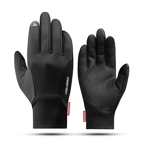 

CoolChange Touch Gloves Anti-Slip Windproof Warm Fitness Full Finger Gloves Sports Gloves Black for Outdoor Exercise Multisport Cycling / Bike