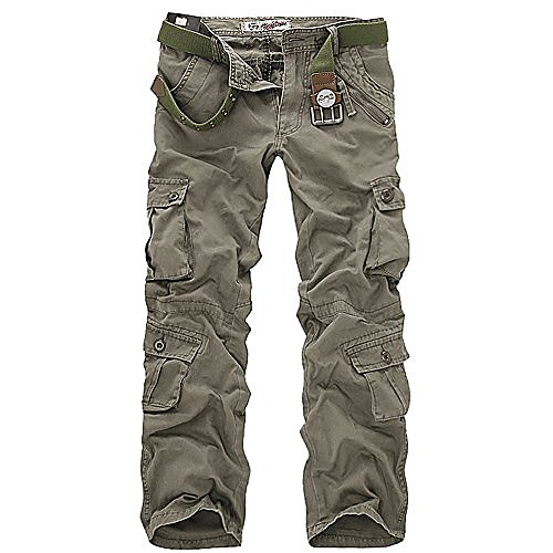 

men's cotton multi-pocket lightweight breathable hiking mountain cargo outdoor working pants trousers