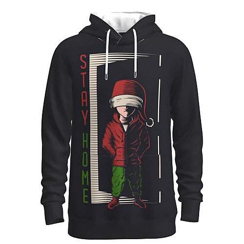 

Men's Pullover Hoodie Sweatshirt Print Graphic 3D Front Pocket Christmas Daily 3D Print 3D Print Christmas Hoodies Sweatshirts Black
