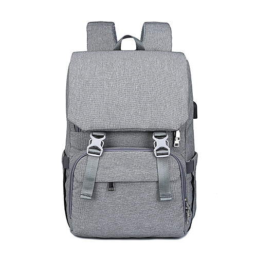 

Unisex Polyester Nylon School Bag Diaper Bag Commuter Backpack Large Capacity Zipper Solid Color Daily Professioanl Use Backpack Black Blue Red Light Grey Dark Gray