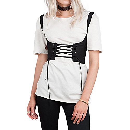 

women's tank tied lace up wide waist cincher belt corset