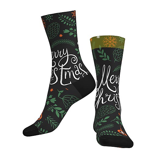 

Crew Socks Compression Socks Calf Socks Athletic Sports Socks Cycling Socks Women's Men's Bike / Cycling Breathable Soft Comfortable 1 Pair Graphic Christmas Santa Claus Cotton Black S M L / Stretchy