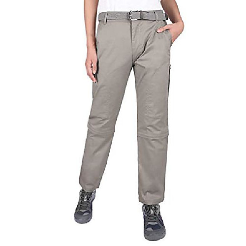 

women's convertible hiking pants lightweight durable zip off cargo pants with zipped pockets (light gray, 32)