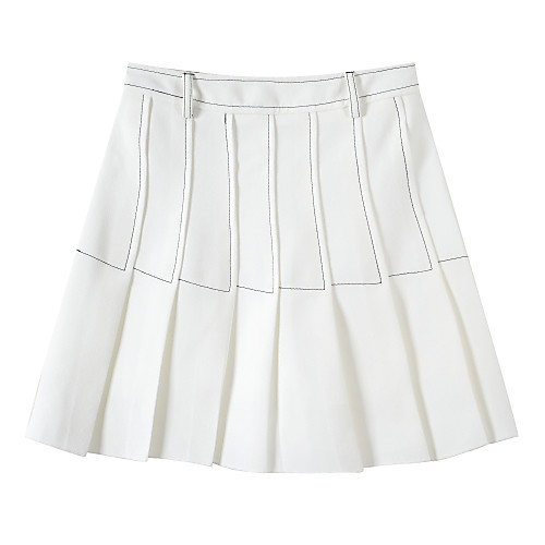 

Women's Tennis Golf Skirt Breathable Soft Sports Outdoor Autumn / Fall Spring Summer Solid Color White / Stretchy