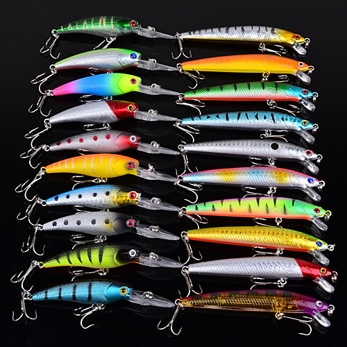 

20 pcs Lure kit Fishing Lures Minnow Lure Packs Bass Trout Pike Bait Casting