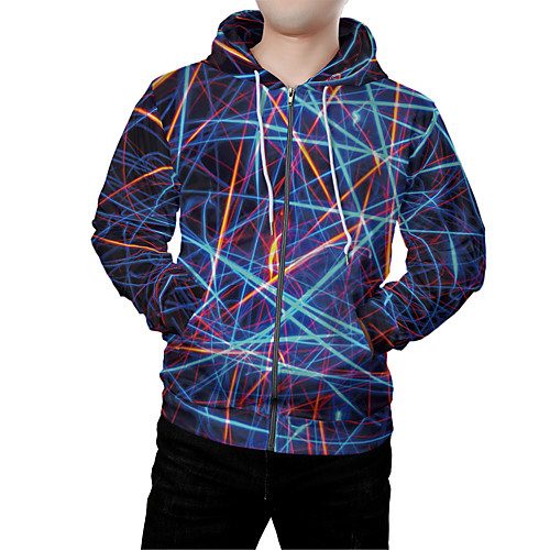 

Men's Zip Up Hoodie Sweatshirt Graphic 3D Front Pocket Hooded Daily Weekend 3D Print 3D Print Hoodies Sweatshirts Long Sleeve Rainbow