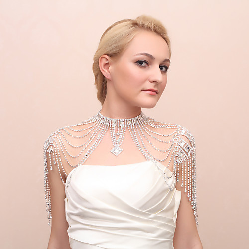 

Sleeveless 1920s Alloy / Sequined Wedding Shawl & Wrap With Rhinestone