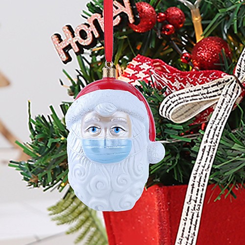 

filol christmas tree ornaments 2020 santa ornaments santa claus wearing face_mask christmas decorations, christmas hanging ornaments holiday decor creative blessing gifts for family friend (b, 1 pc)