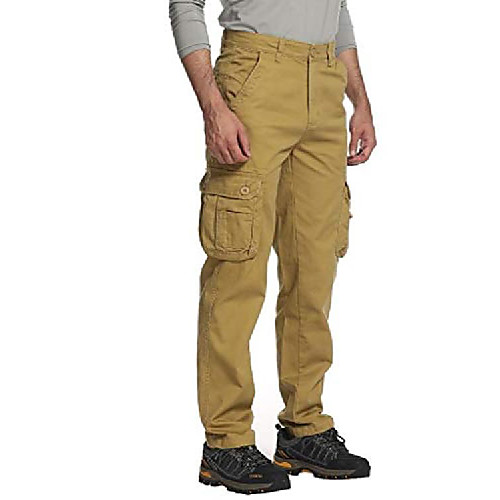 

men's lightweight casual cargo pants,military combat relaxed fit tactical hiking work pants with 8 pockets j9918 khaki 34