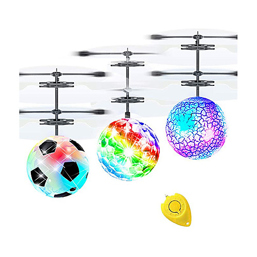 

Flying Gadget Flying Toy Hand Operated Drones Helicopter Football Spacecraft Rechargeable with Infrared Sensor with LED Light Plastic Shell Kid's Adults Boys and Girls Toy Gift 3 pcs