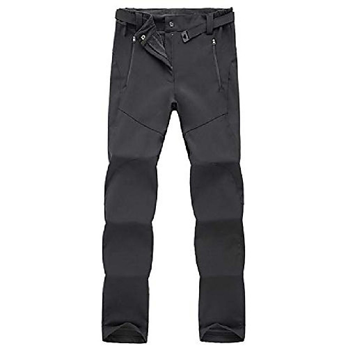 

women's basic solid outdoor mountaineering windproof waterproof soft shell fleece pants black