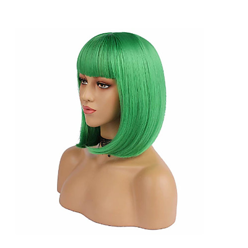 

Cosplay Costume Wig Synthetic Wig Straight Short Bob With Bangs Wig Short PinkRed Grey Pink Green Burgundy Synthetic Hair 12 inch Women's Anime Cosplay Heat Resistant Green Gray hairjoy