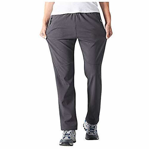 

houshelp men's fleece lined outdoor cargo hiking pants water softshell snow ski pants with zipper pockets windproof