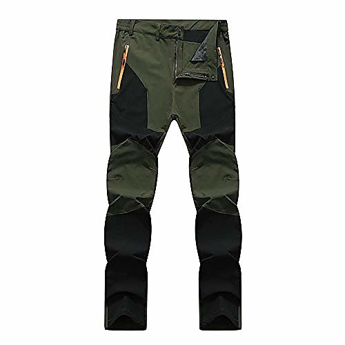 

men's outdoor waterproof quick-dry pant breathable hiking mountain cargo pants army green-black xl