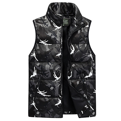 

Men's Hiking Vest / Gilet Outdoor Waterproof Ventilation Wearproof Thick Fall Winter Spring Camo Top Polyester Camping / Hiking Hunting Fishing Red Army Green Grey