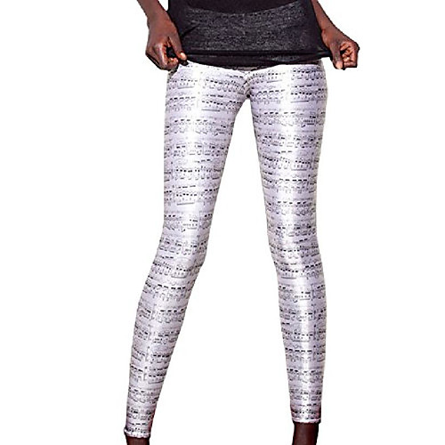 

womens digital print slim fit yoga leggings full ankle sports pants silver