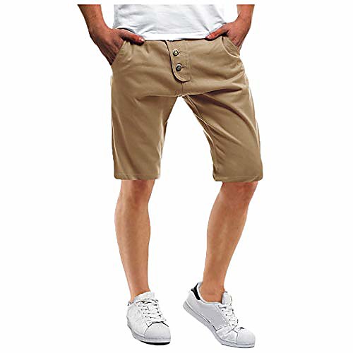 

mens classic outdoor slim fit cargo shorts fashion beach board trunks athletic hiking khaki knee length pants