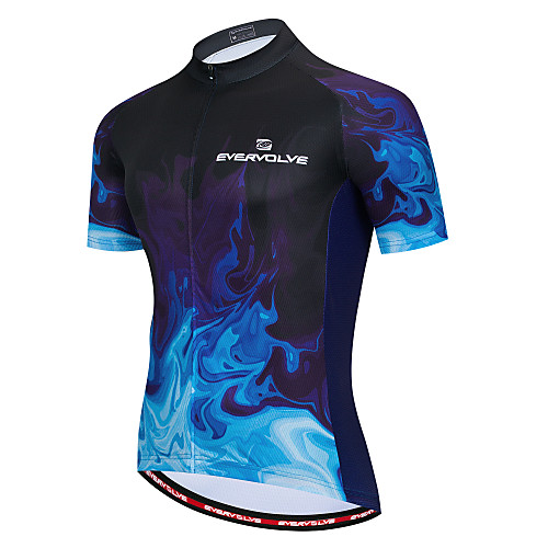 

Men's Short Sleeve Cycling Jersey Black / Blue Bike Jersey Top Mountain Bike MTB Breathable Quick Dry Moisture Wicking Sports Clothing Apparel / Micro-elastic / Athleisure