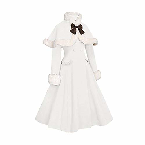 

sweet classic lolita winter overcoat faux fur white cape shawl outerwear coats customized size