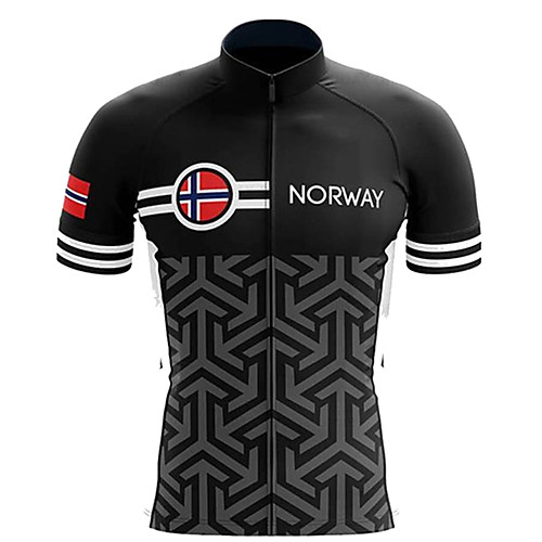 

21Grams Men's Short Sleeve Cycling Jersey Black Bike Jersey Top Mountain Bike MTB Road Bike Cycling UV Resistant Breathable Quick Dry Sports Clothing Apparel / Stretchy