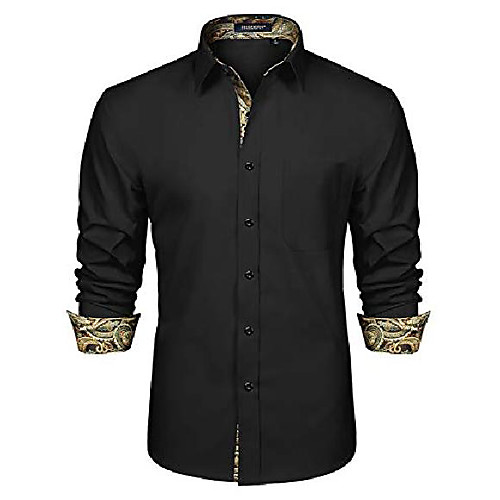 

Men's Shirt Other Prints Plaid / Check Long Sleeve Casual Tops Black