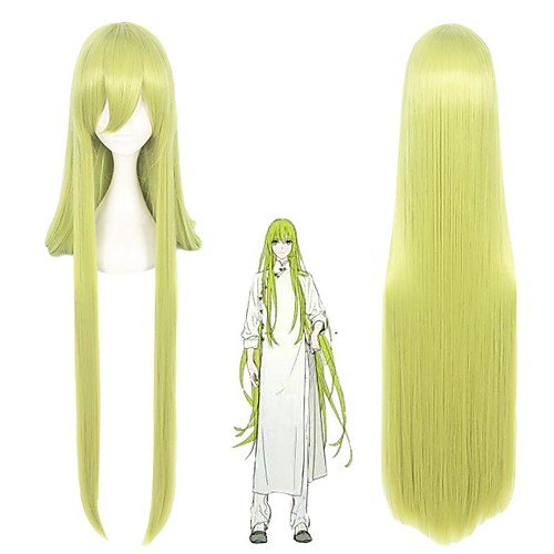 

Fate / Stay Night Enkidu Cosplay Wigs Women's With Bangs 28 inch Heat Resistant Fiber Straight Green Teen Adults' Anime Wig