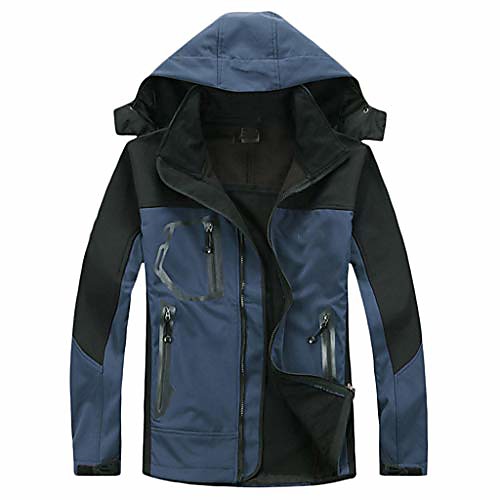 

mens rain jacket waterproof with hood reflective raglan sleeve outdoor sports mountaineering coat(navy,s)