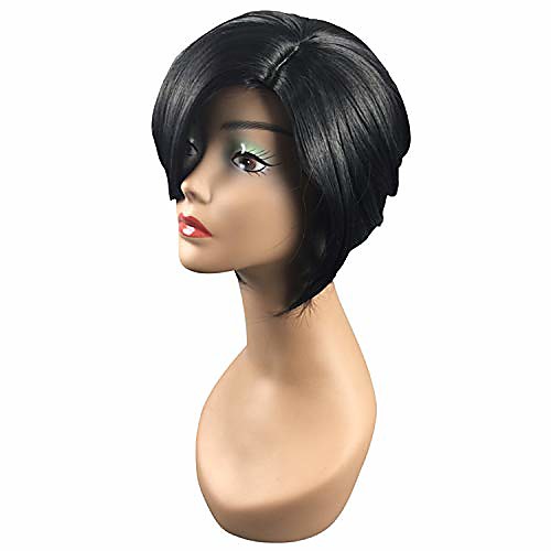 

short straight wig daily party wig for women (black 1)