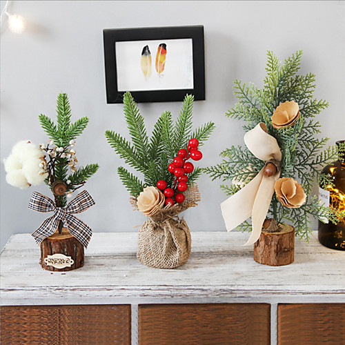 

Christmas Home Decoration Simulation Christmas Tree Desktop Mini Simple Simulation Flower Set Photo Props