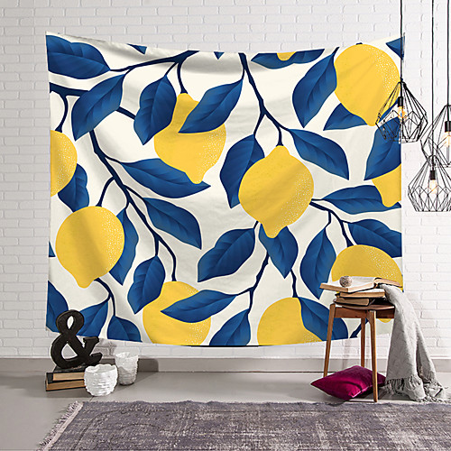 

Wall Tapestry Art Decor Blanket Curtain Hanging Home Bedroom Living Room Decoration Polyester Plant Lemon Pattern