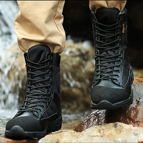 

Men's Hiking Shoes Casual Shoes Mountaineer Shoes Anti-Slip Waterproof Breathable Camping & Hiking Modern Style High-Top Hiking Climbing Camping All Seasons Black