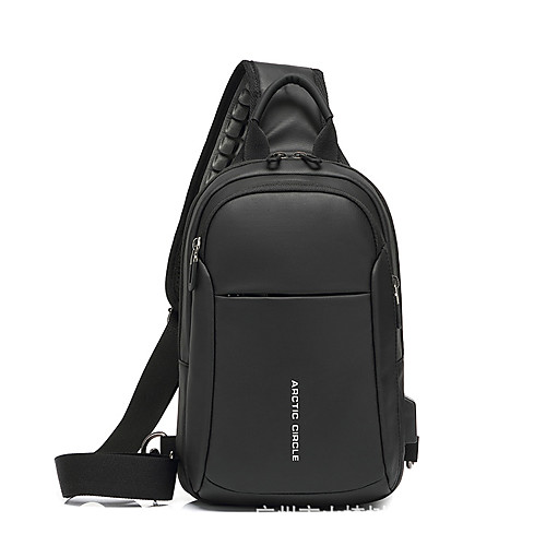 

Men's Bags Faux Leather Sling Shoulder Bag Chest Bag Zipper Daily Outdoor MessengerBag Black