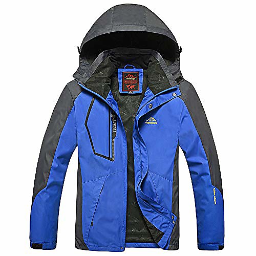 

mens jacket! pervobs mens winter warm windbreaker jacket fleece liner outdoor hoodie parka sport assault coat(5xl, blue