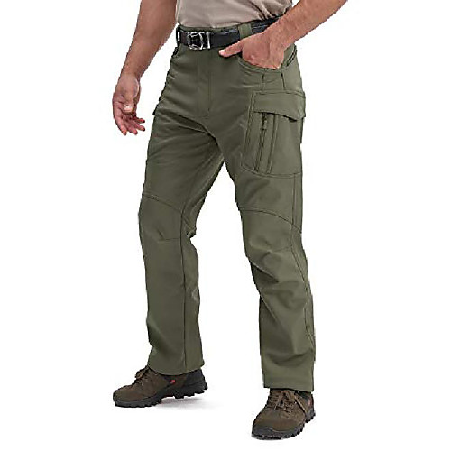 

men's snowboarding skiing pants fleece-lined thick work military trousers army green