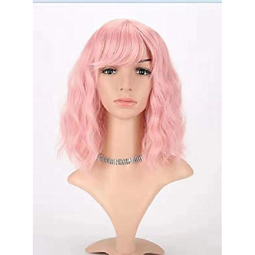 

ailewei 12 pink bob wigs short synthetic wigs for women natural looking heat resistant