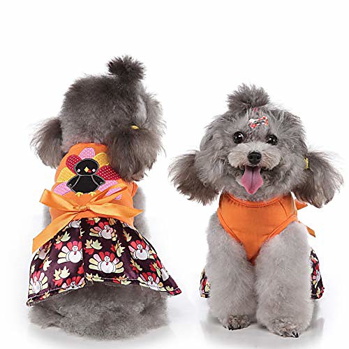 

thanksgiving dog dress turkey pet skirt bowtie cats costume for cats puppy small medium dogs