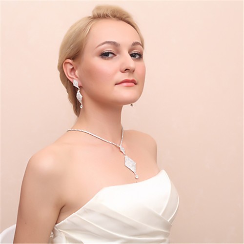 

Women's Drop Earrings Necklace Earrings Jewelry White For Wedding 1 set