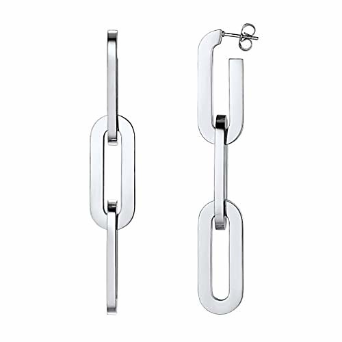 

womens earrings stainless steel big drop earring jewelry gift geometric fashion statement square hoop earrings for women