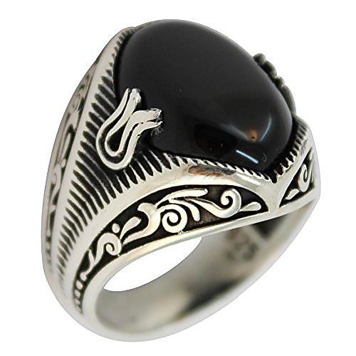 

solid 925 sterling silver jewelry onyx men's ring (10)
