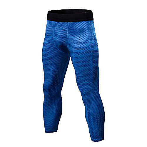 

compression capris with sport leggings for men, compression tights, blue