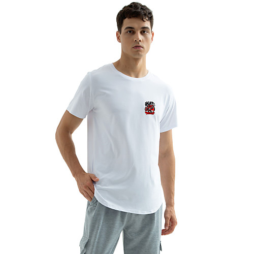 

Men's T shirt Other Prints Graphic Short Sleeve Daily Tops Streetwear White