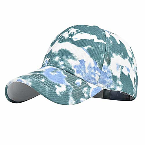 

tie dye ponytail baseball hats for women high messy bun hat ponycaps adjustable trucker baseball cap dad hat