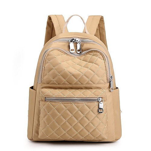 

Women's Unisex Polyester Special Material School Bag Commuter Backpack Large Capacity Lightweight Zipper Solid Color Sports & Outdoor Daily Backpack Black Blue Red Khaki