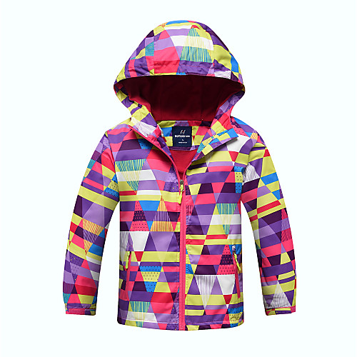 

Girls' Softshell Jacket Hiking Windbreaker Winter Outdoor Patchwork Thermal Warm Waterproof Windproof Breathable Winter Jacket Top Hunting Fishing Climbing Fuchsia / Kid's