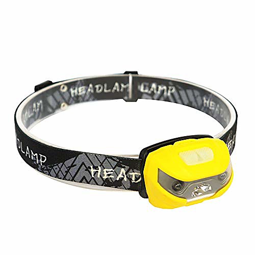 

led headlamp bright led usb charging outdoor night fishing camping induction headlight lamp perfect for runners, lightweight, waterproof, adjustable headband yellow